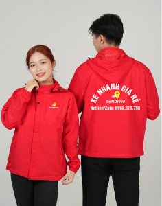 May và In Áo gió đồng phục Công ty Xe nhanh giá rẻ