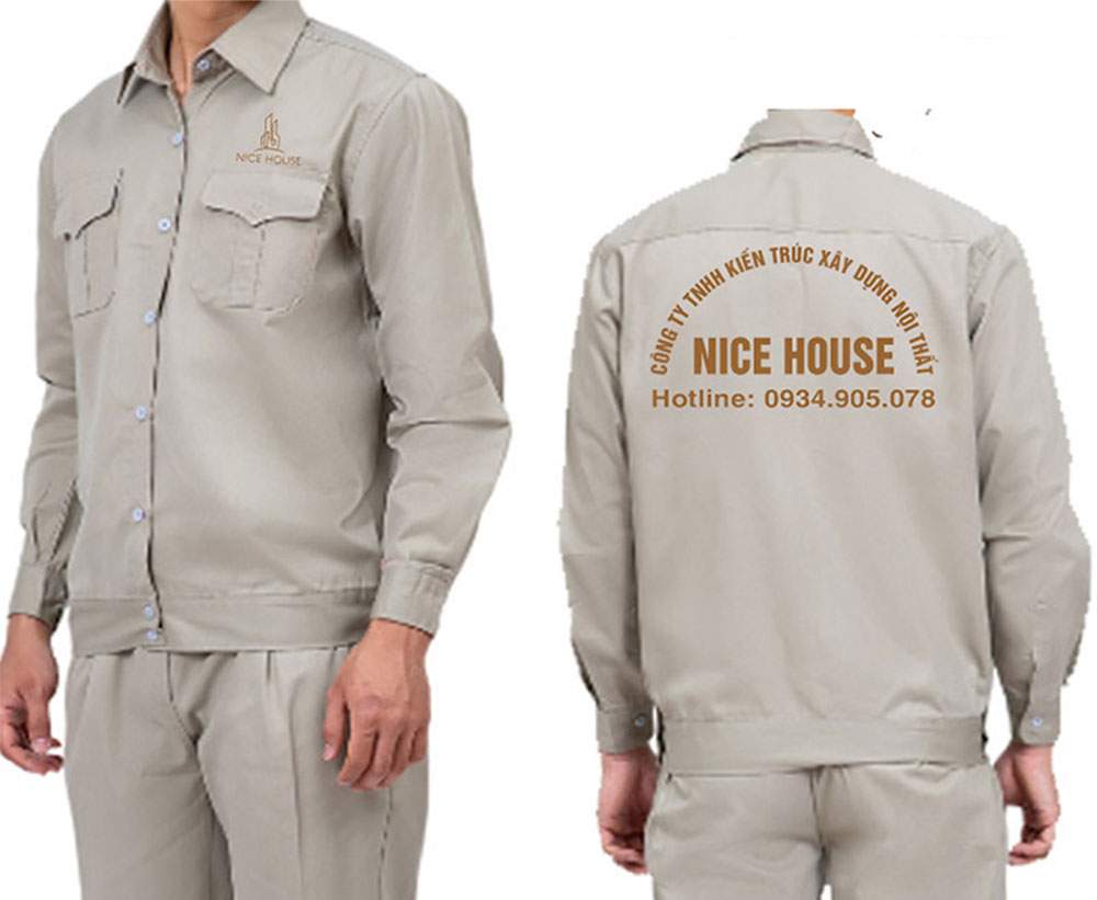 May và In đồng phục bảo hộ Công ty TNHH Kiến trúc xây dựng nội thất Nice House