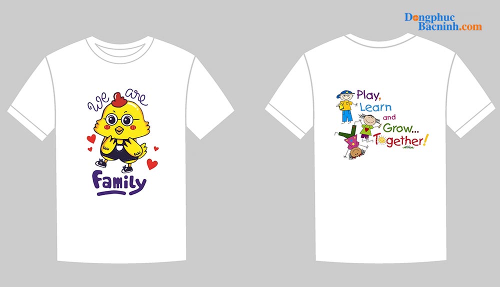 May áo Lớp We are family – Play Learn and Grow Together