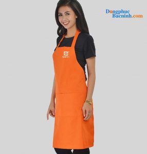 May và In Tạp dề dáng dài màu cam Sapon