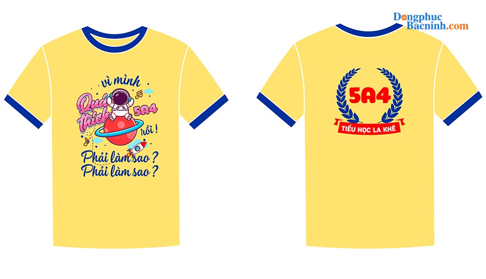 May và In áo Lớp 5A4 Class Tiểu học La Khê – We are family