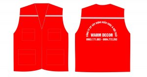 May và In áo gile Công ty CP Xây dựng Kiến trúc & Nội thất Warm Decor