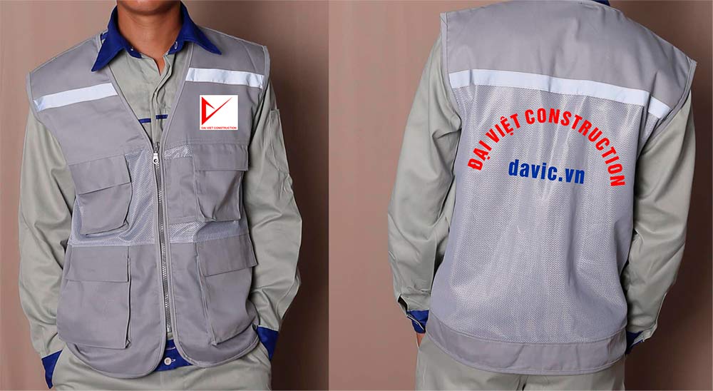 May và In áo gile Công ty Đại Việt Construction – Davic.vn
