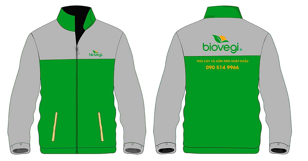 May và In áo khoác đồng phục Công ty Biovegi