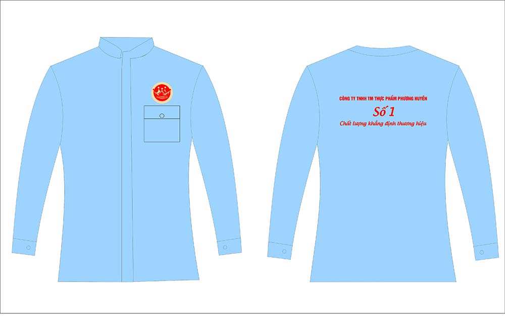 May và In đồng phục vệ sinh Công ty TNHH TM Thực phẩm Phương Huyền
