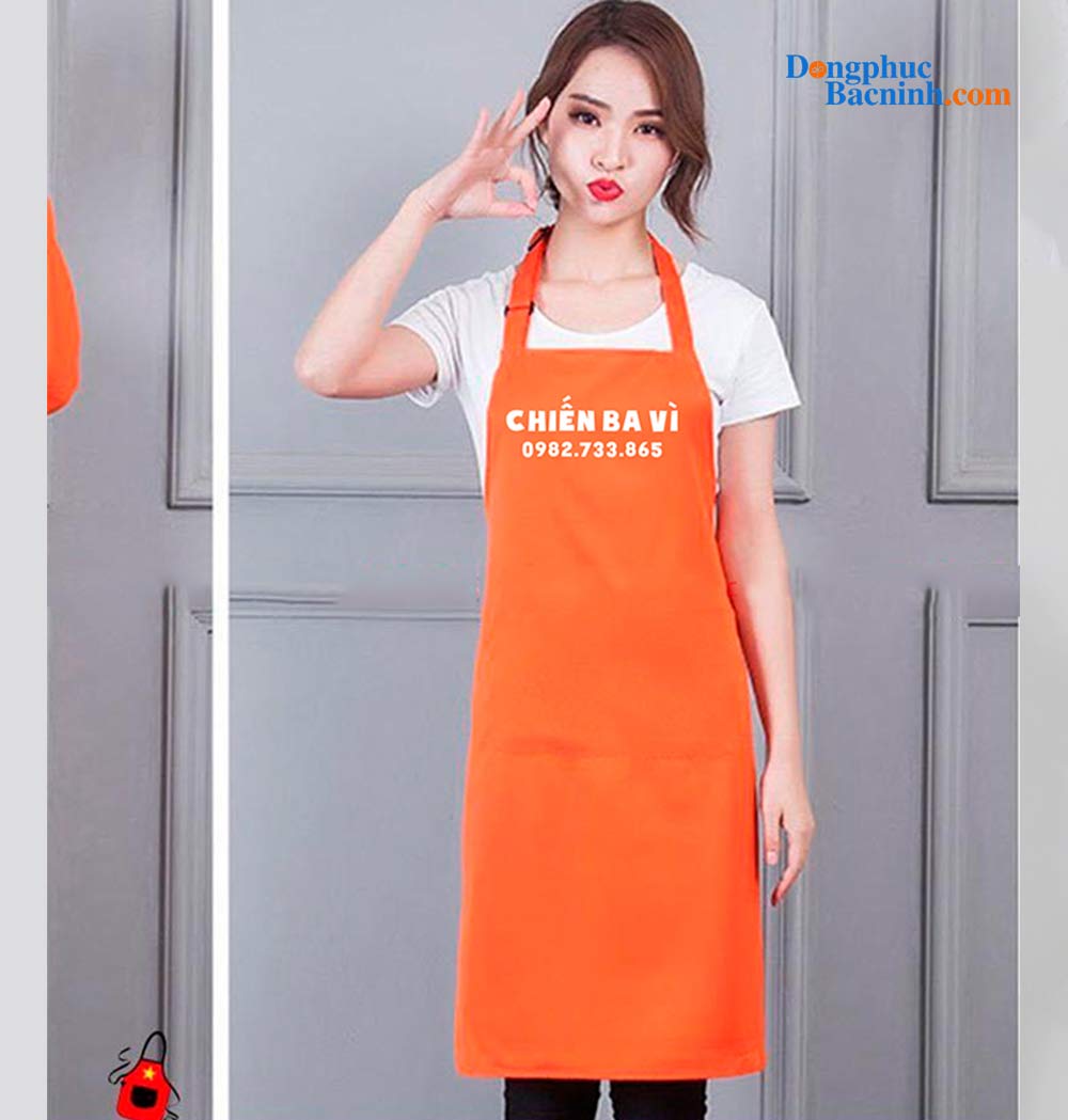 May và In tạp dề đồng phục Chiến Ba Vì