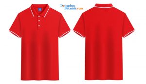 May áo polo màu đỏ viền trắng