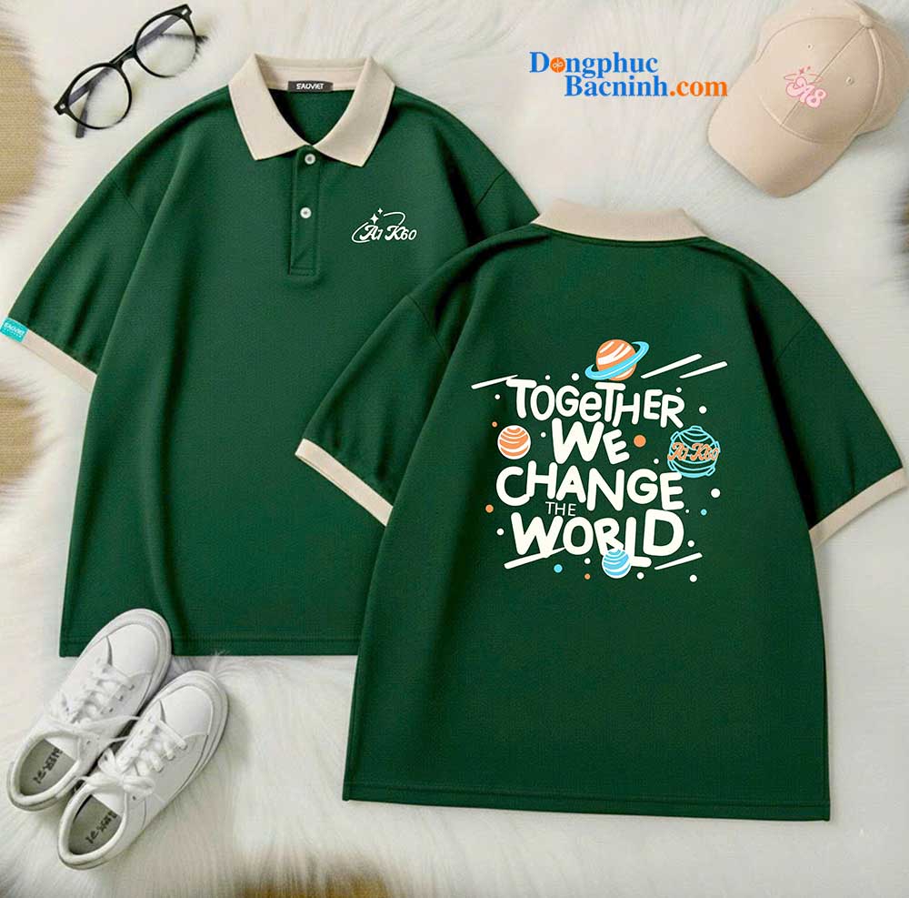 May và In áo Lớp A1 K60 Trường Láng Hạ - Together We change the world