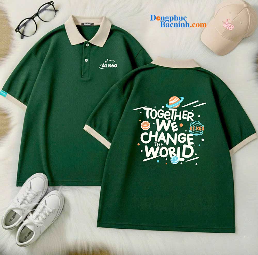 May và In áo Lớp A1 K60 Trường Láng Hạ - Together We change the world