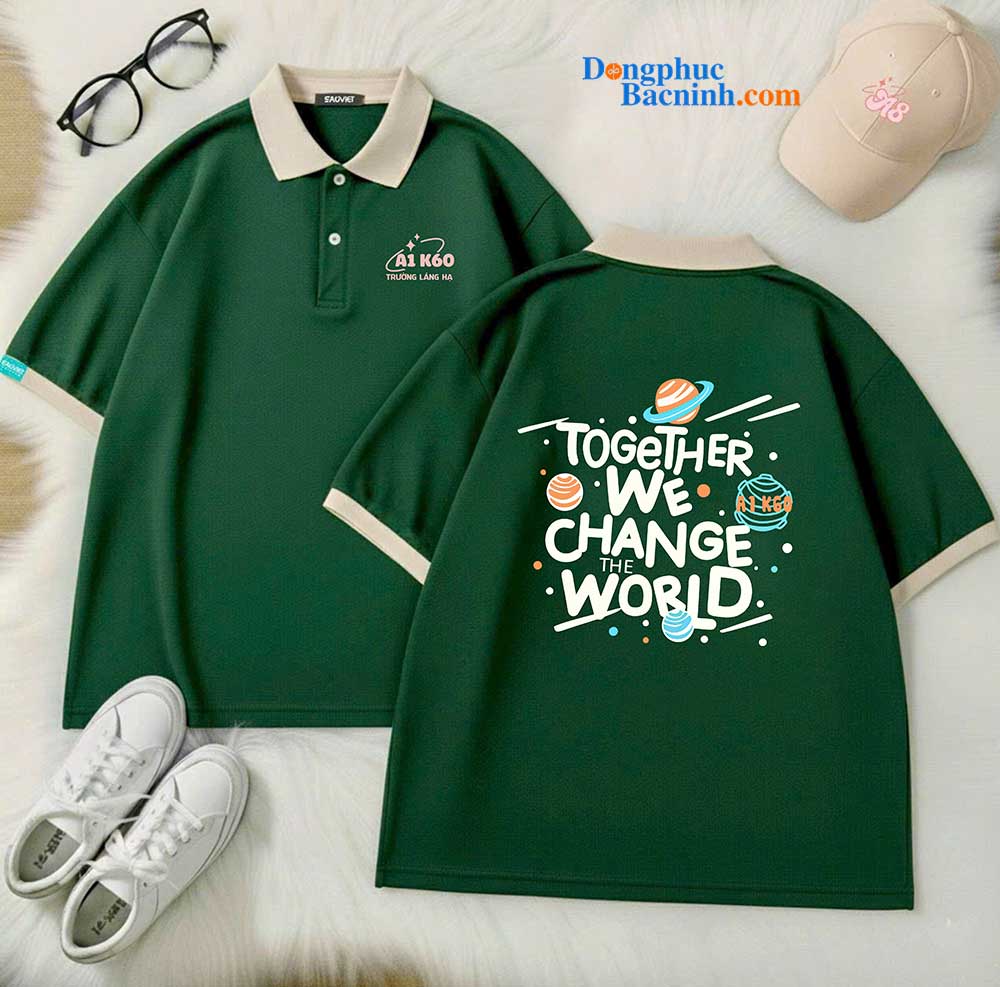 May và In áo Lớp A1 K60 Trường Láng Hạ - Together We change the world