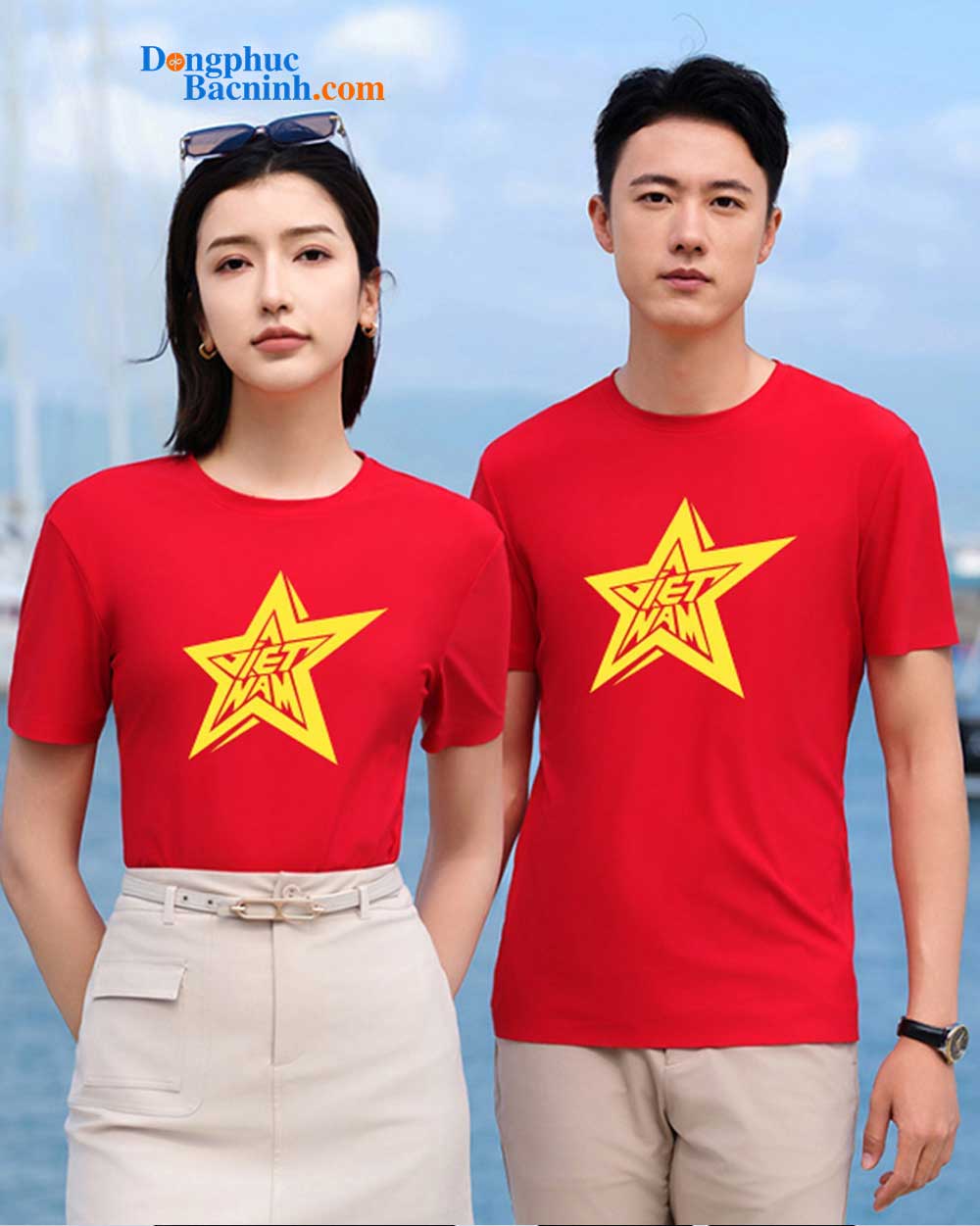 May và In áo cờ đỏ sao vàng cùng chữ Việt Nam cách điệu