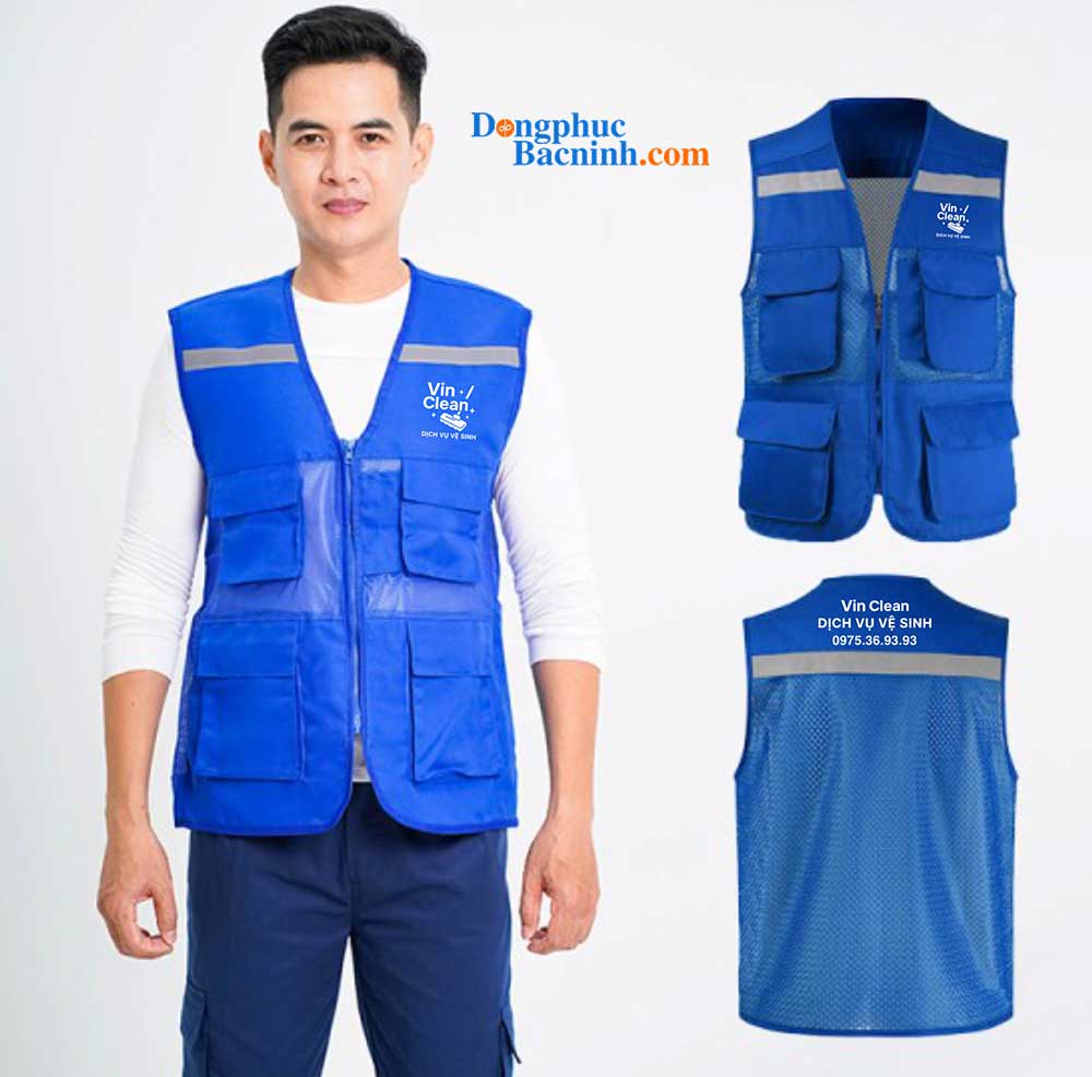 May và In áo gile Công ty Dịch vụ vệ sinh Vin Clean