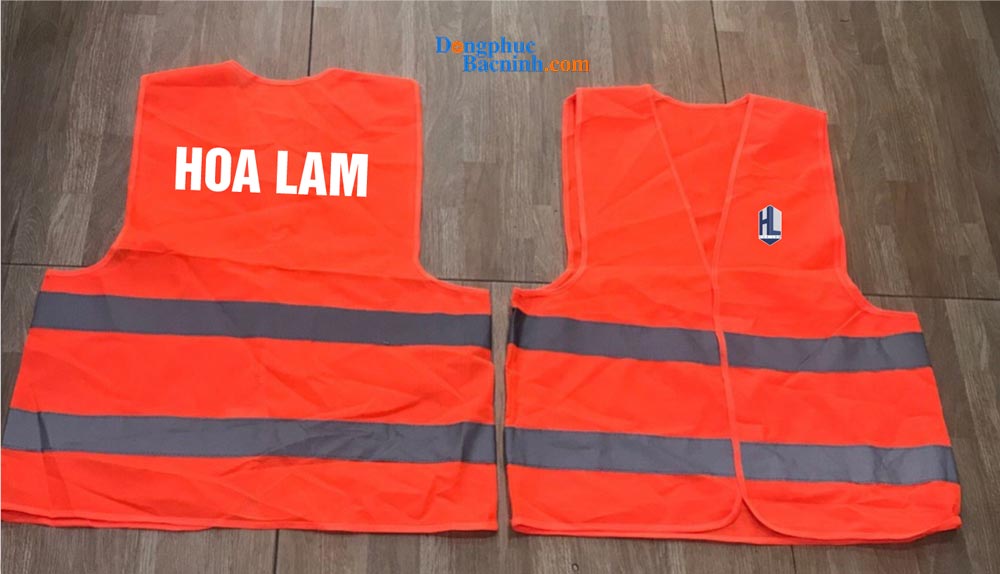 May và In áo gile đồng phục Công ty Hoa Lam màu cam