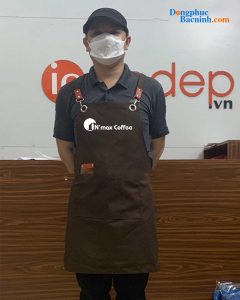 May và In tạp dề Quán N'Max Coffee